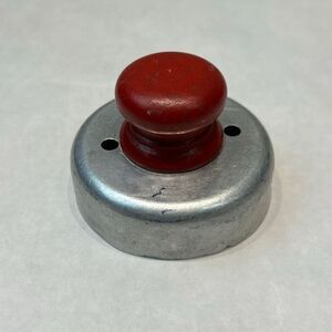 Vtg Biscuit Doughnut Cutter Red Wood Handle Aluminum Metal 2.5" Round Donut